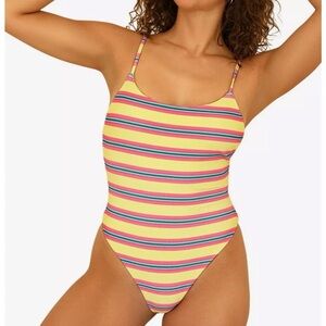 Dippin' Daisy's Yellow and Pink Striped One Piece Swimsuit